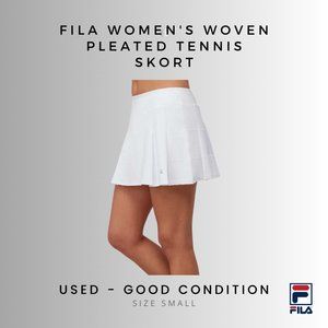 FILA Women's Woven Pleated Tennis Skort | White | Small | Used Good Condition